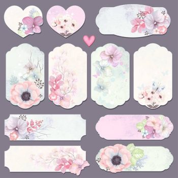 Elegant flower card with banner vector free downloads