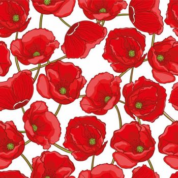 Poppy flower pattern free vector