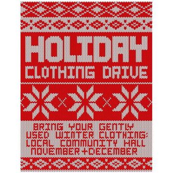 Clothing Drive Knitted Sweater Pattern Poster