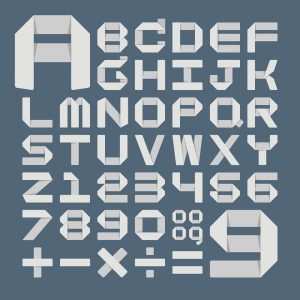 Origami alphabet vector format - 2107201603